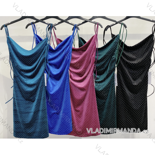 Šaty spoločenské na ramienka dámske (S/M ONE SIZE) TALIANSKA MÓDA IMPMD2433141