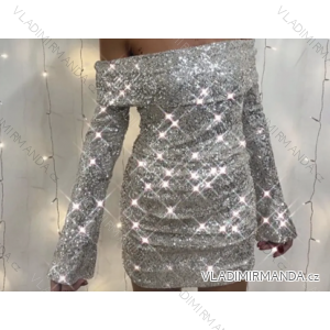 Šaty elegantné trblietavé s flitrami carmen dámske (S/M ONE SIZE) TALIANSKA MÓDA IMPMD2432087