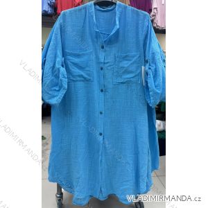 Šaty košeľové dlhý rukáv dámske nadrozmer (XL/2XL ONE SIZE) TALIANSKA MÓDA IMWDI24003