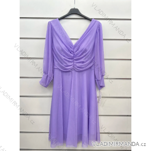 Šaty spoločenské dlhý rukáv dámske (S/M ONE SIZE) TALIANSKA MÓDA IMPSH24200091