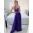 Šaty elegantné spoločenské na ramienka dámske (S/M ONE SIZE) TALIANSKA MÓDA IMM22fs52571/DR tmavo ružová
