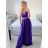 Šaty elegantné spoločenské na ramienka dámske (S/M ONE SIZE) TALIANSKA MÓDA IMM22fs52571/DR tmavo ružová