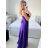 Šaty elegantné spoločenské na ramienka dámske (S/M ONE SIZE) TALIANSKA MÓDA IMM22fs52571/DR tmavo ružová