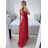 Šaty dlhé elegantné spoločenské na ramínka dámske (M/L ONE SIZE) TALIANSKA MóDA IM42380566