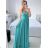Šaty dlhé elegantné spoločenské na ramínka dámske (M/L ONE SIZE) TALIANSKA MóDA IM42380566 tmavo staroružová M / L