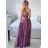 Šaty dlhé elegantné spoločenské na ramínka dámske (M/L ONE SIZE) TALIANSKA MóDA IM42380566 tmavo staroružová M / L