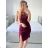 Šaty elegantné plesové bez rukávov dámske (S/M ONE SIZE) TALIANSKA MóDA IMHMS23086/DU S/M vínová