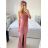 Šaty dlhé elegantné trblietavé s flitrami na ramienka dámske (S/M ONE SIZE) TALIANSKA MÓDA IMPBB23C30737