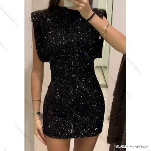 Šaty elegantné trblietavé s flitrami bez rukávov dámske (S/M ONE SIZE) TALIANSKA MÓDA IMPLP2494430012