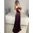 Šaty carmen dlhé na ramienka elegantné saténové dámske (S/M ONE SIZE) TALIANSKA MÓDA IMPBB22B22735/DR - zelená lipová - S/M