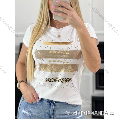 Tričko krátky rukáv dámske (S/M ONE SIZE) TALIANSKA MÓDA IMM24M252B