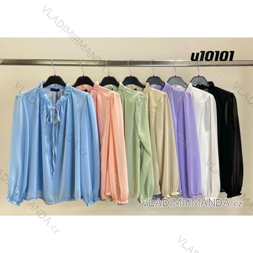 Tunika blúzka dlhý rukáv dámska (S/M ONE SIZE) TALIANSKA MÓDA IMM24M10101