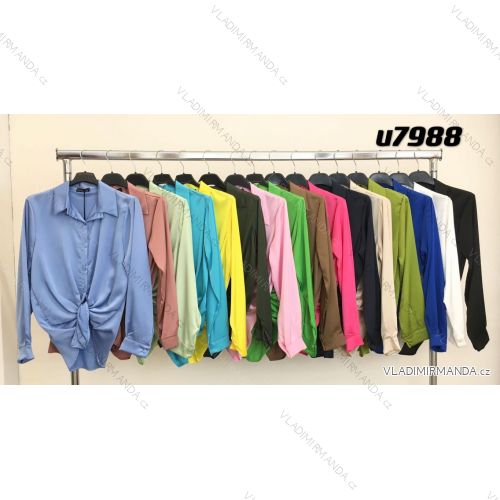 Košeľa blúzka dlhý rukáv dámska prúžok (S/M ONE SIZE) TALIANSKA MÓDA IMM24M7988A