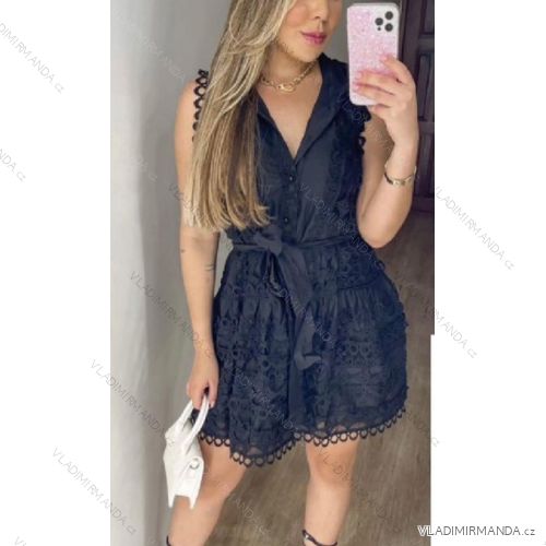 Šaty krajkové letné elegantné bez rukávov dámske (S/M ONE SIZE) TALIANSKA MÓDA IMM24M1708