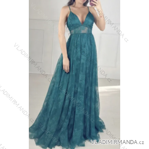 Šaty elegantné spoločenské na ramienka dámske (S/M ONE SIZE) TALIANSKA MÓDA IMPBB2480868bl