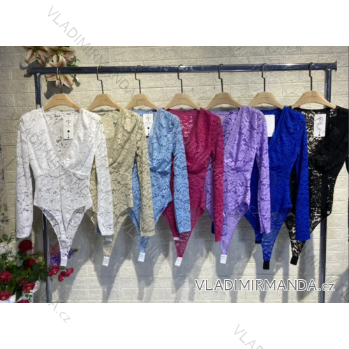 Body krajkové dlhý rukáv dámske (S/M ONE SIZE) TALIANSKA MÓDA IMPGM2411838