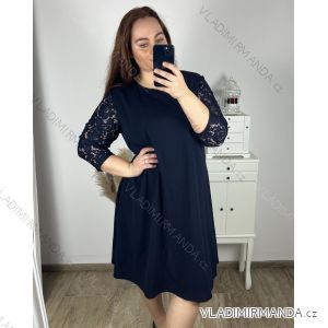 Šaty elegantní dlouhý  rukáv dámske nadrozmer (2XL/3XL/4XL ONE SIZE) TALIANSKA MóDA IM424VERONA/DU