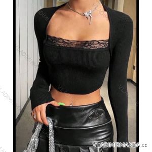 Croptop dlhý rukáv dámsky (S/M ONE SIZE) TALIANSKA MÓDA IMWCJ24063