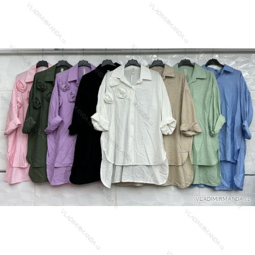 Košeľa predĺžená dlhý rukáv dámska (S/M/L ONE SIZE) TALIANSKA MÓDA IMWCA24004