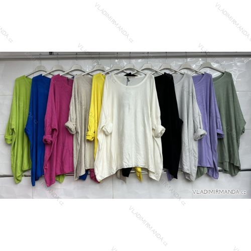 Tunika oversize dlhý rukáv dámska nadrozmer (XL/2XL ONE SIZE) TALIANSKA MÓDA IMWCA24006