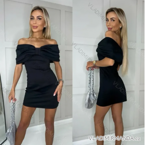 Šaty elegantný krátky rukáv dámske (S/M ONE SIZE) TALIANSKA MÓDA IMPLS2431843