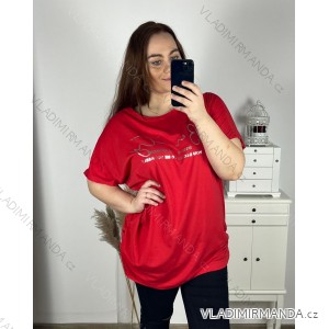 Tričko predĺžená krátky rukáv dámska nadrozmer (3XL/4XL/5XL ONE SIZE) TALIANSKA MÓDA IMC23055/DUR