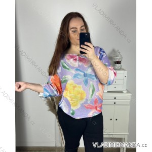 Sveter tenký dlhý rukáv dámsky nadrozmer (3XL/4XL/5XL ONE SIZE) TALIANSKA MODA IMC24ELBA/DU