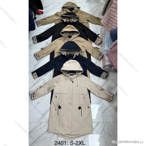 Bunda kabát s kapucňou dlhý rukáv dámska (S-2XL) POLSKÁ MÓDA PMWD242401
