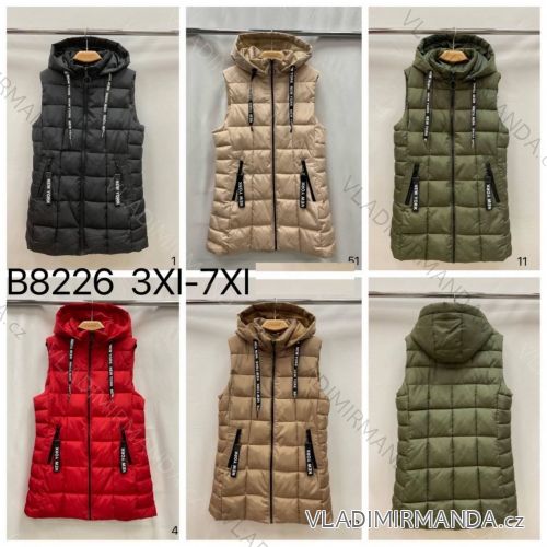 Vesta s kapucňou dámska nadrozmer (3XL-7XL) POĽSKÁ MODA PMWT24B8226