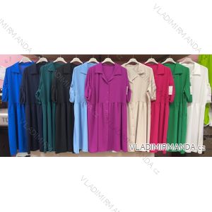 Šaty košeľové dlhý rukáv dámske nadrozmer (3XL/4XL ONE SIZE) TALIANSKA MÓDA IMWQ24052