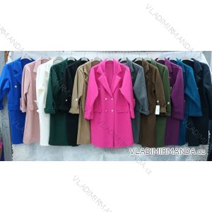 Kabát flaušový dlhý rukáv dámsky nadrozmer (3XL/4XL ONE SIZE) TALIANSKA MÓDA IMWQ24053