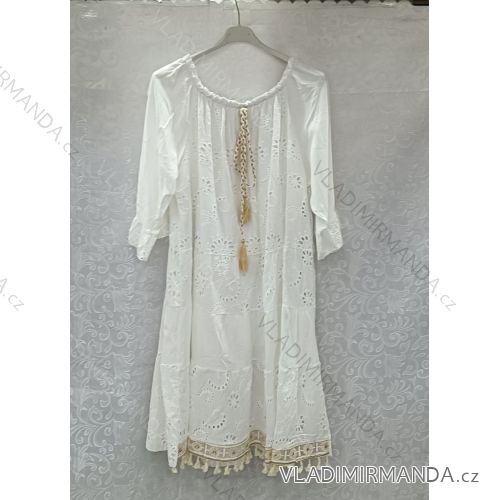 Šaty letné krajkové krátky rukáv dámske nadrozmer (3XL/4XL ONE SIZE) TALIANSKA MÓDA IMWQ24046