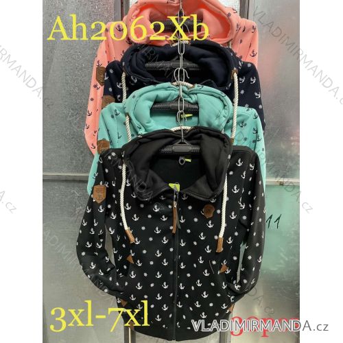 Mikina na zips s kapucňou dámska nadrozmer (3XL-7XL) VINTE VIN24AH2062XB
