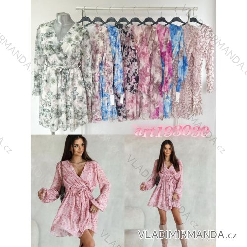 Šaty šifónové dlhý rukáv dámske (S/M ONE SIZE) TALIANSKA MÓDA IMWCP24057