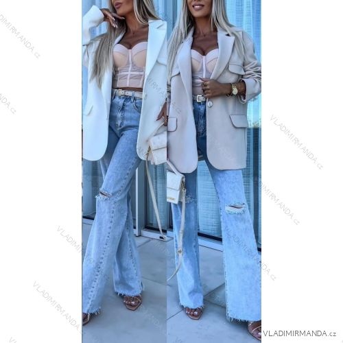 Sako s podšívkou dlhý rukáv dámske (S/M ONE SIZE) TALIANSKA MÓDA IMWAE24009