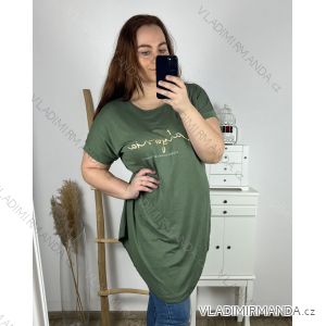 Tunika predĺžená krátky rukáv dámska nadrozmer (3XL/4XL/5XL ONE SIZE) TALIANSKA MóDA IM424030