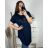 Tunika predĺžená krátky rukáv dámska nadrozmer (3XL/4XL/5XL ONE SIZE) TALIANSKA MóDA IM424030/DR 3XL / 4XL tmavo ružová