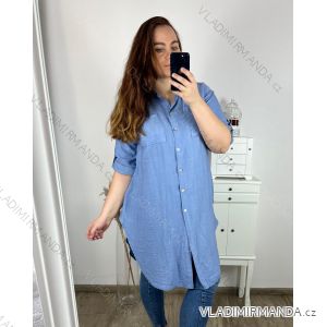 Košeľa predĺžená dlhý rukáv dámska nadrozmer (XL/2XL/3XL ONE SIZE) TALIANSKA MÓDA IMC24BELLA/DR