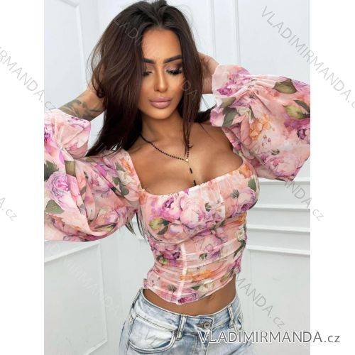 Top dlhý rukáv dámsky (S/M ONE SIZE) TALIANSKA MÓDA IMWAE24031