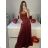 Šaty spoločenské dlhé na ramienka carmen dámske (S/M ONE SIZE) TALIANSKA MÓDA IMPBB23B23687/DUR Čierna S/M