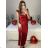 Šaty dlhé letné elegantné na ramienka dámske (S/M ONE SIZE) TALIANSKA MÓDA IMPBB23B23897/DU S / M tmavo červená
