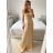 Šaty spoločenské dlhé na ramienka carmen dámske (S/M ONE SIZE) TALIANSKA MÓDA IMPBB23B23687/DUR Čierna S/M