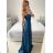Šaty spoločenské dlhé na ramienka carmen dámske (S/M ONE SIZE) TALIANSKA MÓDA IMPBB23B23687/DUR Čierna S/M