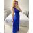 Šaty spoločenské dlhé bez rukávu dámske (S/M ONE SIZE) TALIANSKA MÓDA IM9235192/DU S/M béžová