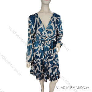 Šaty elegantný dlhý rukáv dámske (S/M ONE SIZE) TALIANSKA MÓDA IMM23M6216/DU