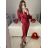 Šaty spoločenské  dlouhý rukáv dámske (S/M ONE SIZE) TALIANSKA MODA IM323KARIN/DU -   vínová -   S / M
