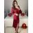 Šaty spoločenské  dlouhý rukáv dámske (S/M ONE SIZE) TALIANSKA MODA IM323KARIN/DU -   vínová -   S / M