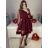 Šaty  spoločenské  dlouhý rukáv dámske (S/M ONE SIZE) TALIANSKA MODA IM323LUSY
