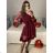 Šaty  spoločenské  dlouhý rukáv dámske (S/M ONE SIZE) TALIANSKA MODA IM323LUSY