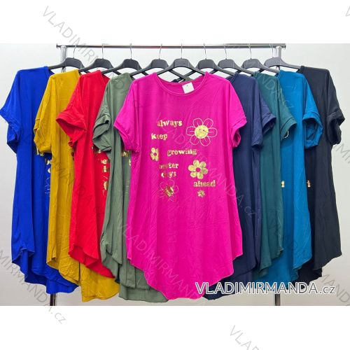 Tunika predĺžená krátky rukáv dámska nadrozmer (3XL/4XL/5XL ONE SIZE) TALIANSKA MODA IM424107